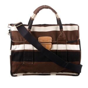 Prada Brown and Black Striped Laptop Bag